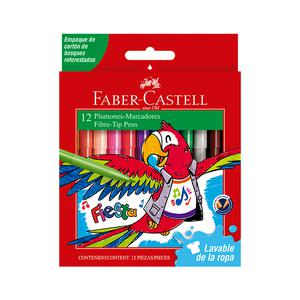 PLUMÓN DELGADO FABER CASTELL FIESTA 45 ESTUCHE X 12 UND