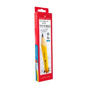LÁPIZ 2B AMARILLO FABER CASTELL TITAN CON BORRADOR CAJA X 12 UND