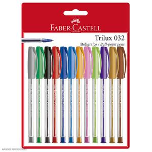 BOLĂGRAFO FABER CASTELL TRILUX 032-M SURTIDO X 12 UND