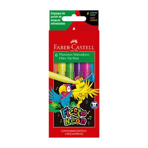 PLUMÓN DELGADO FABER CASTELL FIESTA 45 NEÓN X 6 UND