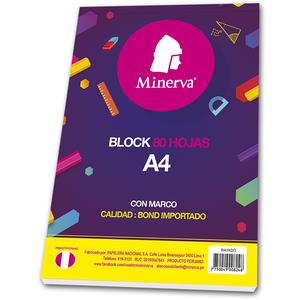 BLOCK RAYADO MINERVA A4 2 PERFORACIONES 80 HOJAS