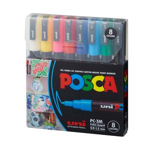 MARCADORES POSCA PC-3M BÁSICO ESTUCHE X 8 UND