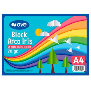 BLOCK ARCO IRIS OVE A4 25 HOJAS