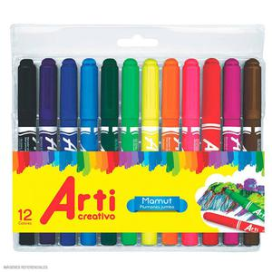 PLUMÓN GRUESO ARTI CREATIVO MAMUT ESTUCHE X 12 UND