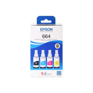 PACK DE 4 BOTELLAS DE TINTA EPSON T664 NEGRO/CYAN/MAGENTA/AMARILLO