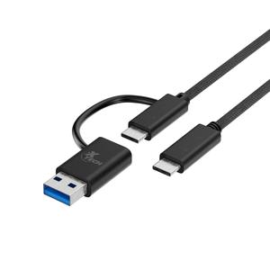CABLE 2 EN 1 XTECH USB-C A USB-C XTC-532 NEGRO