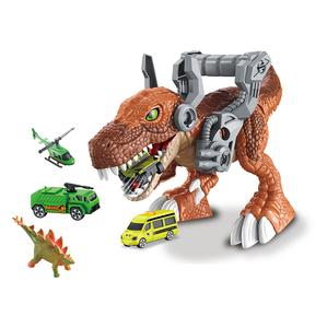 DINOSAURIO DE JUGUETE DINOSAUR IN THE CITY TYRANNOSAURUS REX MECANO + 4 VEHĂCULOS