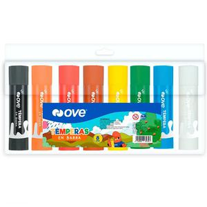 TÉMPERA EN BARRA OVE COLORES BÁSICOS X 8 UND