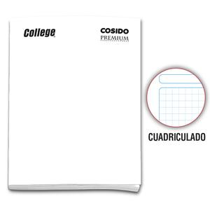 CUADERNO CUADRICULADO DELUXE COLLEGE COSIDO BLANCO 80 HOJAS