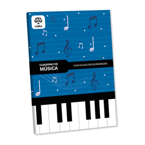 CUADERNO DE MÚSICA LIBRA A4 30 HOJAS