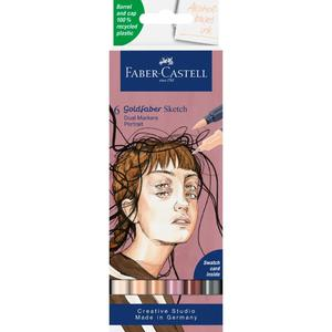 ROTULADOR FABER CASTELL GOLDFABER DUAL MARKERS RETRATO X 6 UND