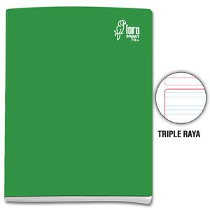 CUADERNO TRIPLE RAYA DELUXE LORO A4 VERDE 80 HOJAS