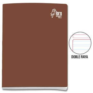 CUADERNO DOBLE RAYA DELUXE LORO A4 MARRÓN 80 HOJAS