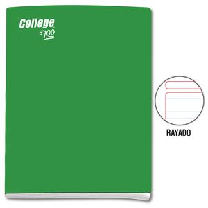 CUADERNO RAYADO DELUXE COLLEGE A4 VERDE 100 HOJAS