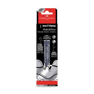 MARCADOR FABER CASTELL SHAKE & PAINT PLATA CROMO X 1 UND