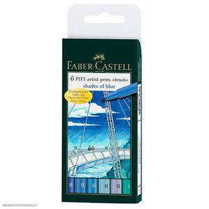 MARCADORES FABER CASTELL PITT ARTPEN BLUE SET X 6 UND