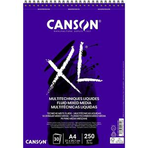 BLOCK XL CANSON A4 ESPIRAL FLUID MIX MEDIA 250 GR 30 HOJAS
