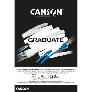 BLOCK CANSON A4 GRADUATE NEGRO 120 GR 20 HOJAS