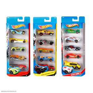 AUTOS BÁSICOS HOT WHEELS PACK X 5 UND