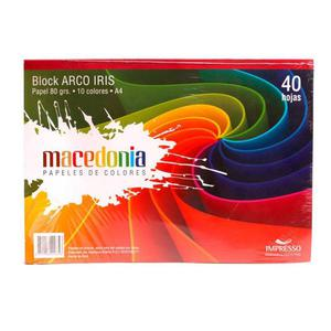 BLOCK ARCO IRIS MACEDONIA A4 40 HOJAS