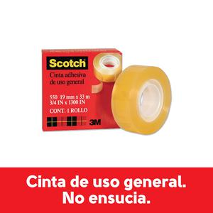 CINTA ADHESIVA SCOTCH 3M 550 TRANSPARENTE 19 MM X 33 M