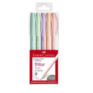 BOLĂGRAFO FABER CASTELL TRILUX STYLE-F PASTEL X 5 UND