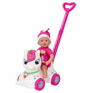 MUÑECA BEBÉ LOKOTOYS MIS PRIMEROS PASOS CON UNICORNIO 37 CM