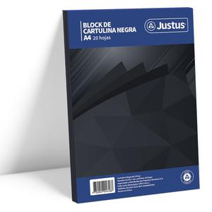 BLOCK DE CARTULINA NEGRA JUSTUS 135 G 20 HOJAS