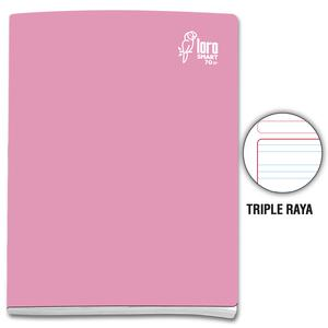 CUADERNO TRIPLE RAYA DELUXE LORO A4 ROSADO 80 HOJAS