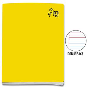 CUADERNO DOBLE RAYA DELUXE LORO A4 AMARILLO 80 HOJAS