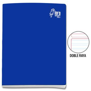 CUADERNO DOBLE RAYA DELUXE LORO A4 AZUL 80 HOJAS