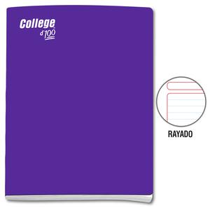 CUADERNO RAYADO DELUXE COLLEGE A4 MORADO 100 HOJAS