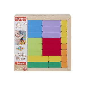 PIRÁMIDE DE BLOQUES FISHER PRICE MADERA X 65 PIEZAS