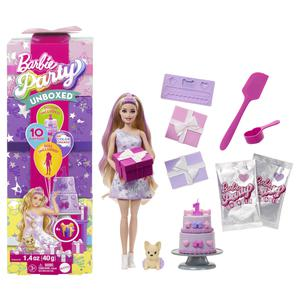 MUĂECA BARBIE UNBOXED FIESTA MASCOTAS VESTIDO LILA