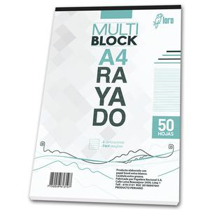 BLOCK RAYADO LORO A4 50 HOJAS