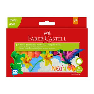 PLASTILINA JUMBO FABER CASTELL XL NEÓN X 12 UND