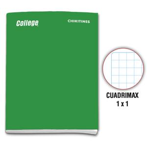 CUADERNO CUADRIMAX DELUXE COLLEGE CHIKITINES A4 VERDE 80 HOJAS