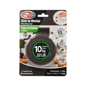 CINTA DE MONTAJE PEGAFAN PARA EXTERIORES 25 MM X 1.5 M