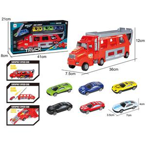 CAMIÓN TRANSPORTADOR DE AUTOS ROJO LH521