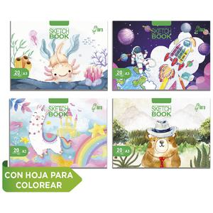 BLOCK DIBUJO ESPECIAL LORO A3 DISEÑO 20 HOJAS