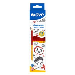 LÁPIZ DUPLO OVE GRAFITO/CHEQUEO CAJA X 12 UND