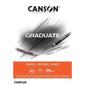 BLOCK CANSON A3 GRADUATE CROQUIS 96 GR 20 HOJAS