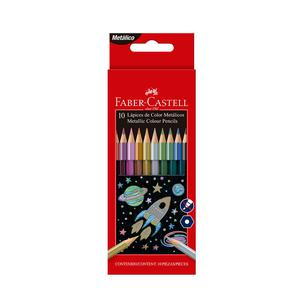 COLORES LARGOS FABER CASTELL HEXAGONAL METÁLICOS X 10 UND