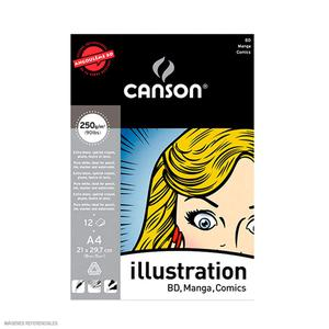 BLOCK CANSON ILLUSTRATION A4 250 GR 12 HOJAS