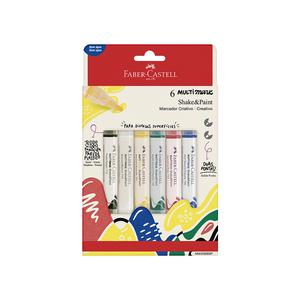 MARCADOR FABER CASTELL SHAKE & PAINT COLORES BÁSICOS X 6 UND