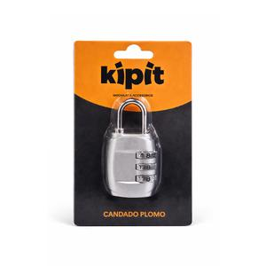 CANDADO KIPIT CON CLAVE DE 3 DÍGITOS PLOMO