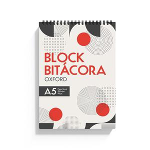 BLOCK BITÁCORA ANILLADO OXFORD A5 90 HOJAS