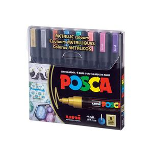 MARCADORES POSCA ESTUCHE METÁLICOS 5M X 8 UND