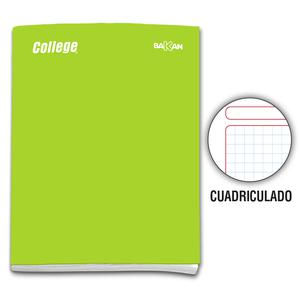 CUADERNO CUADRICULADO DELUXE COLLEGE BAKAN A4 VERDE CLARO 80 HOJAS