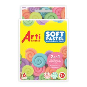 PLASTILINA JUMBO ARTI CREATIVO SOFT PASTEL X 6 UND
